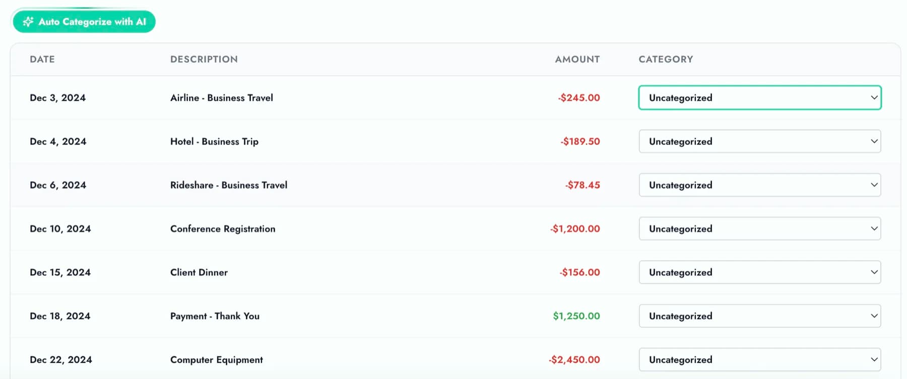 Zera Books AI categorization bulk approve view