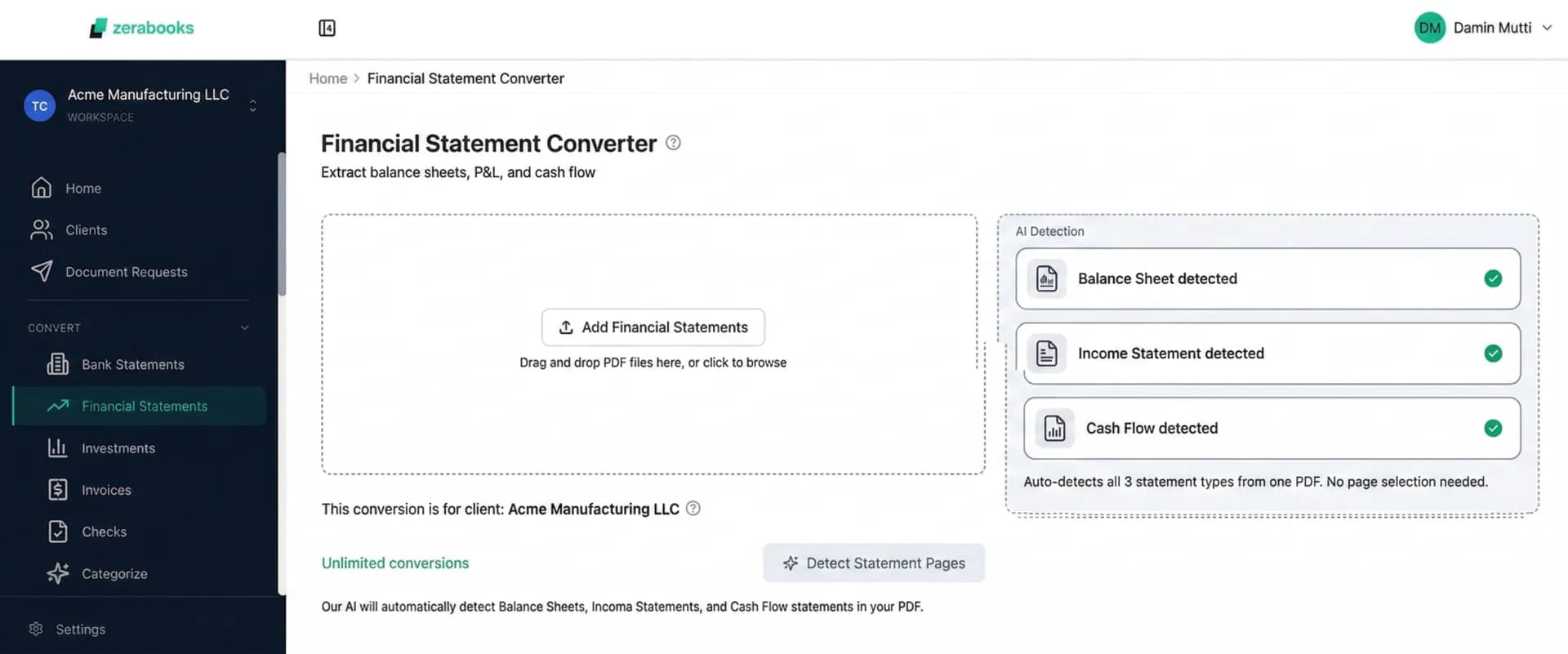 Financial statement extraction